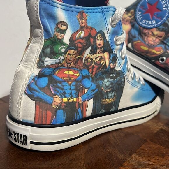 🔥🔥 Converse All Star High Top Men 7 / Women 9 Justice League DC Comics Shoes - Picture 3 of 12